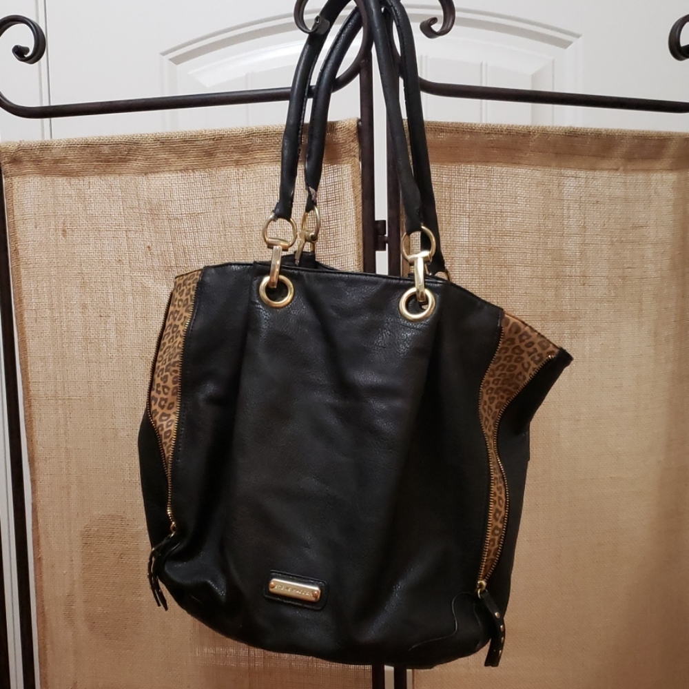 Steve Madden Shoulder Bag w/ Animal Print Zippers